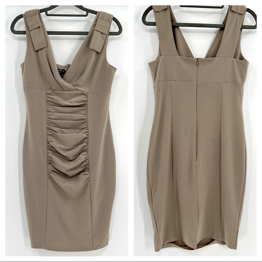 Renascimento Prima Line New Basic Italy Sleeveless Shift Dress Tan Size S